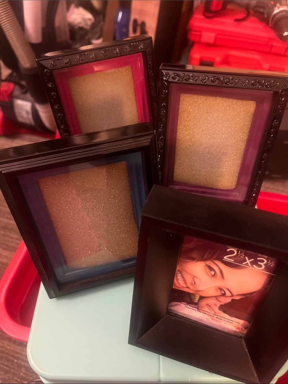 Hobby Lobby Black Picture Frame Set with Pink, Purple and Blue Insets
